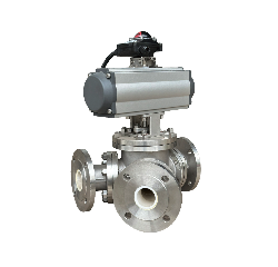 Ceramic Lined Three Way Ball Valve